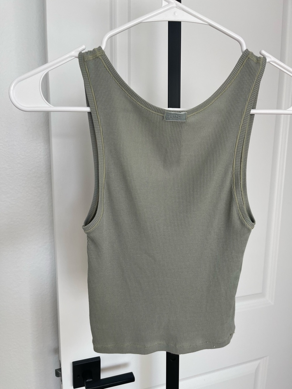 SKIMS Cotton Rib Tank In Mineral - Picture 6 of 6